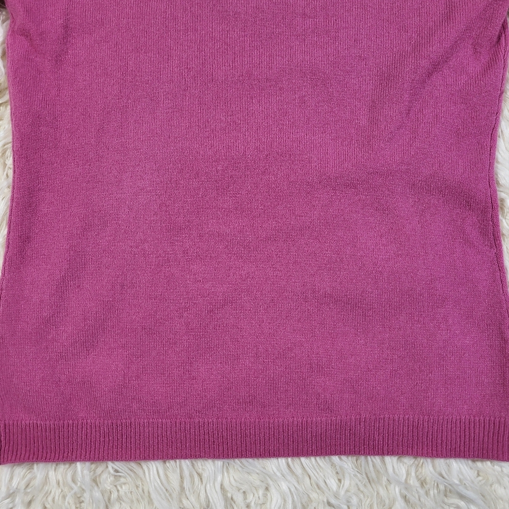 Simply Cashmere Pink V Neck 100 % Cashmere Sweater Medium - Picture 8 of 12